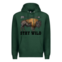 Sports Green stay wild bison Premium Hoodie - RanaPortraitStore