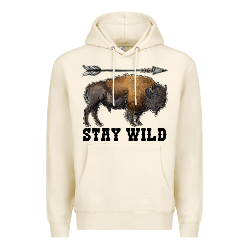 Stay Wild Bison Premium Hoodie by RanaPortraitStore | Teevron