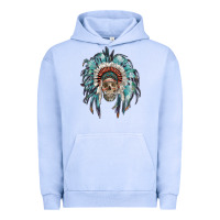 Pigment Grape Ice indian headdress with native american skull Urban Hoodie - RanaPortraitStore