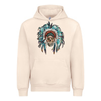 Sandshell indian headdress with native american skull Urban Hoodie - RanaPortraitStore