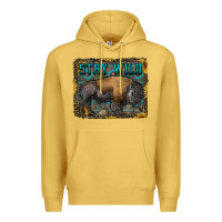 Antique Gold stay wild aztec bison Premium Hoodie - RanaPortraitStore