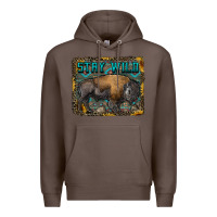 Coffee stay wild aztec bison Premium Hoodie - RanaPortraitStore