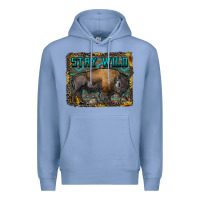 Colony Blue stay wild aztec bison Premium Hoodie - RanaPortraitStore