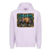 Lilac stay wild aztec bison Premium Hoodie - RanaPortraitStore