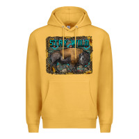 Mustard stay wild aztec bison Premium Hoodie - RanaPortraitStore