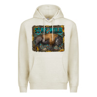 Oatmeal Heather stay wild aztec bison Premium Hoodie - RanaPortraitStore