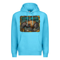 Ocean Blue stay wild aztec bison Premium Hoodie - RanaPortraitStore