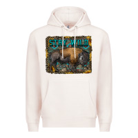 Pale Pink stay wild aztec bison Premium Hoodie - RanaPortraitStore