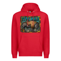 Red stay wild aztec bison Premium Hoodie - RanaPortraitStore