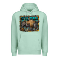 Seafoam stay wild aztec bison Premium Hoodie - RanaPortraitStore