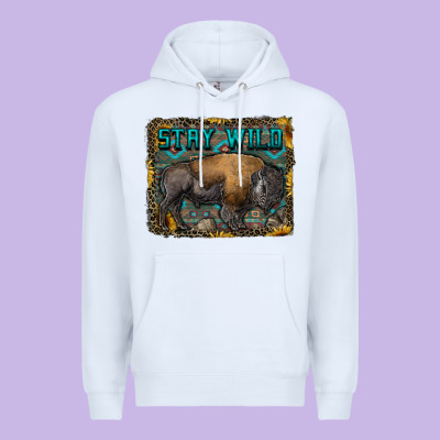 Stay Wild Aztec Bison Premium Hoodie Designed By Ranaportraitstore