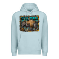 Blue Mist stay wild aztec bison Premium Hoodie - RanaPortraitStore