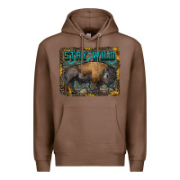 Chestnut stay wild aztec bison Premium Hoodie - RanaPortraitStore