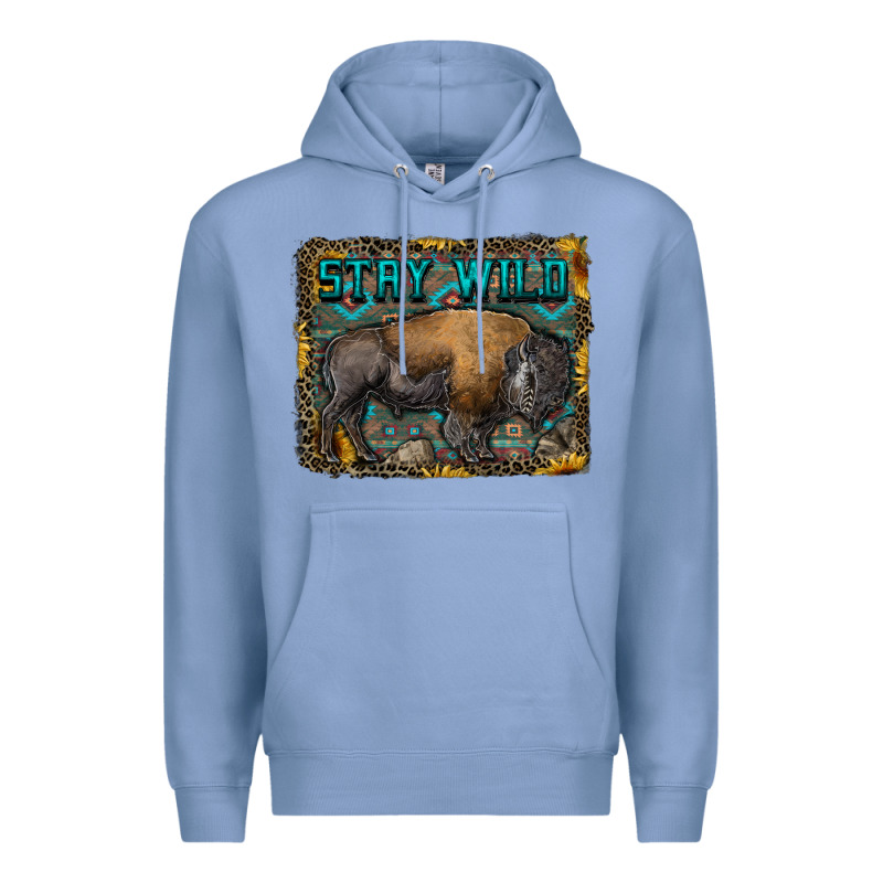 Stay Wild Aztec Bison Premium Hoodie by RanaPortraitStore | Teevron
