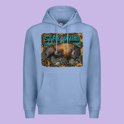 Stay Wild Aztec Bison Premium Hoodie Designed By Ranaportraitstore