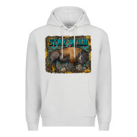 Dove Grey stay wild aztec bison Premium Hoodie - RanaPortraitStore