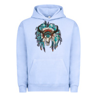 Pigment Grape Ice indian headdress with bull skull Urban Hoodie - RanaPortraitStore