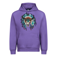 Tulip indian headdress with bull skull Urban Hoodie - RanaPortraitStore