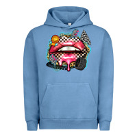 Pigment Pebble Blue race lips Urban Hoodie - Zillion Design Studio