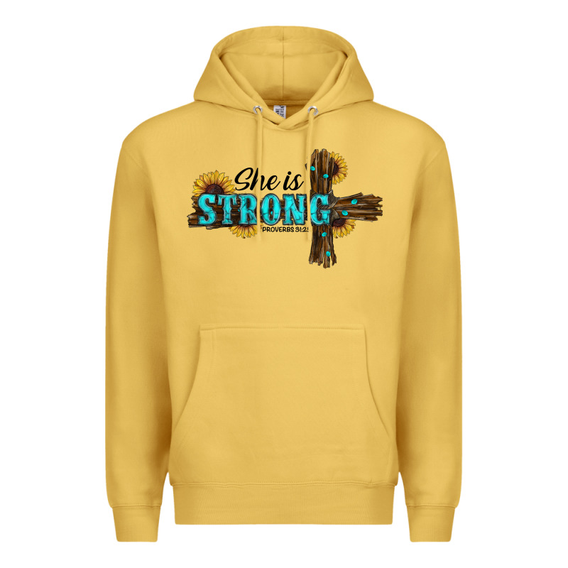 She İs Strong Western Cross Premium Hoodie by RanaPortraitStore | Teevron