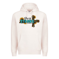 Pale Pink she i̇s strong western cross Premium Hoodie - RanaPortraitStore