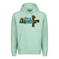 Seafoam she i̇s strong western cross Premium Hoodie - RanaPortraitStore