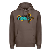 Coffee she i̇s strong western cross Premium Hoodie - RanaPortraitStore