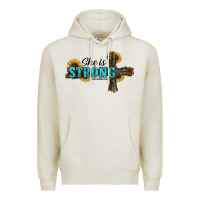 Oatmeal Heather she i̇s strong western cross Premium Hoodie - RanaPortraitStore