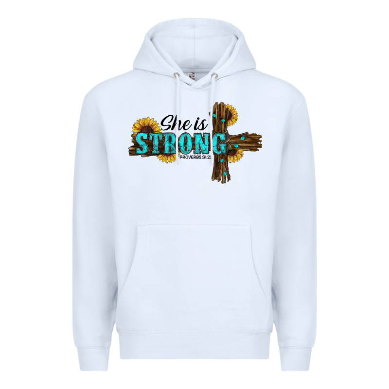 She İs Strong Western Cross Premium Hoodie by RanaPortraitStore | Teevron