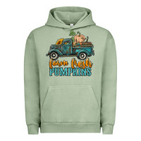 Pigment Oil Green farm fresh pumpkins truck Urban Hoodie - RanaPortraitStore