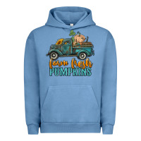 Pigment Pebble Blue farm fresh pumpkins truck Urban Hoodie - RanaPortraitStore