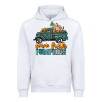 White farm fresh pumpkins truck Urban Hoodie - RanaPortraitStore