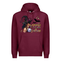 Burgundy Black Witch Vibes Premium Hoodie - texasbilliewilder