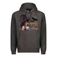 Charcoal Heather Black Witch Vibes Premium Hoodie - texasbilliewilder