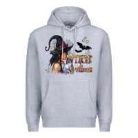 Heather Grey Black Witch Vibes Premium Hoodie - texasbilliewilder