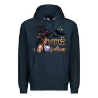 Navy Black Witch Vibes Premium Hoodie - texasbilliewilder