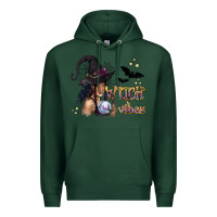 Sports Green Black Witch Vibes Premium Hoodie - texasbilliewilder