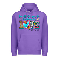 Purple let all that you do be done in love Premium Hoodie - Zillion Design Studio