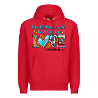 Red let all that you do be done in love Premium Hoodie - Zillion Design Studio