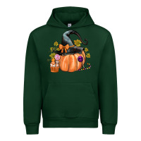 Forest Green Kids Pumpkin with Halloween Urban Hoodie - texasbilliewilder
