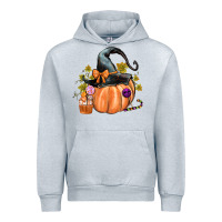 Heather Grey Kids Pumpkin with Halloween Urban Hoodie - texasbilliewilder