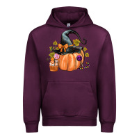 Mauve Wine Kids Pumpkin with Halloween Urban Hoodie - texasbilliewilder