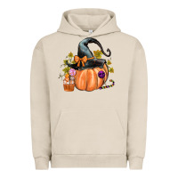 Pigment French Oak Kids Pumpkin with Halloween Urban Hoodie - texasbilliewilder