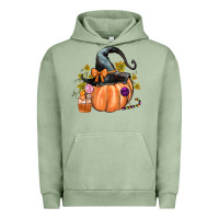 Pigment Oil Green Kids Pumpkin with Halloween Urban Hoodie - texasbilliewilder