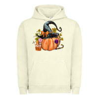 Pigment Pistachio Kids Pumpkin with Halloween Urban Hoodie - texasbilliewilder