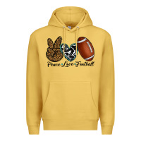Antique Gold peace love football Premium Hoodie - RanaPortraitStore