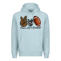 Blue Mist peace love football Premium Hoodie - RanaPortraitStore