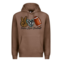 Chestnut peace love football Premium Hoodie - RanaPortraitStore