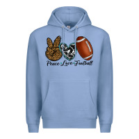 Colony Blue peace love football Premium Hoodie - RanaPortraitStore