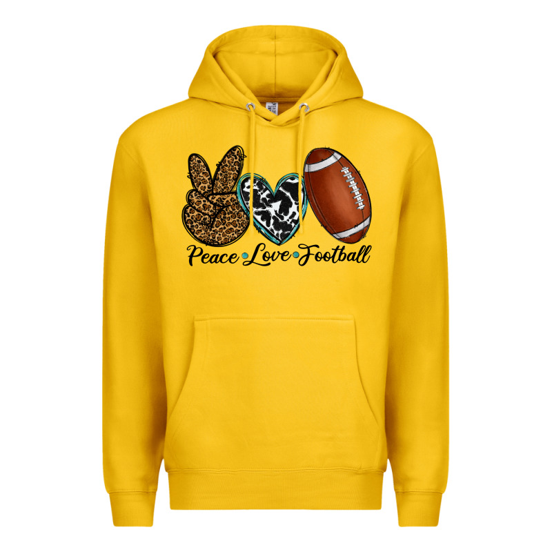 Peace Love Football Premium Hoodie by RanaPortraitStore | Teevron